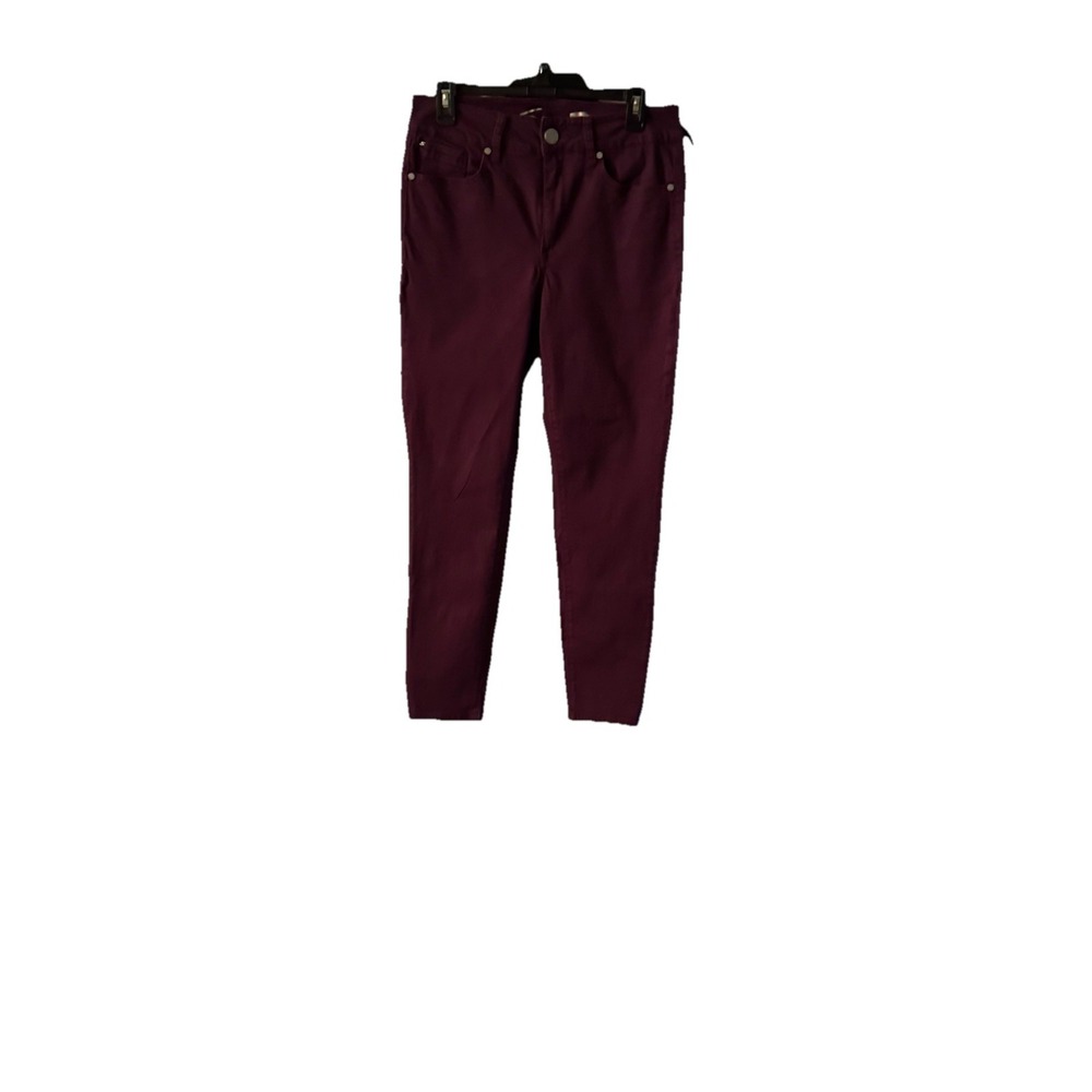 Seven7 Women's High Rise Skinny Jeans Size 10 Bordeaux Preowned